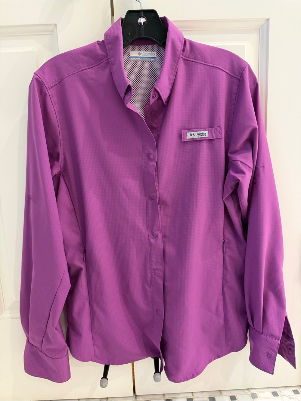 Columbia Purple Button-Front Outdoor Shirt